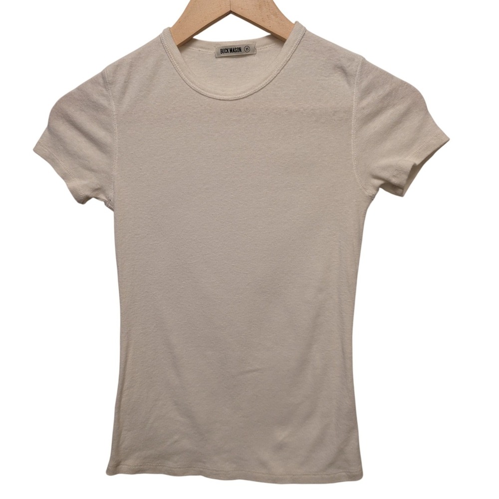 Buck Mason Heirloom Rib S/S Tee Shirt Short Sleeve Crew Neck Baby Tee XS Basic